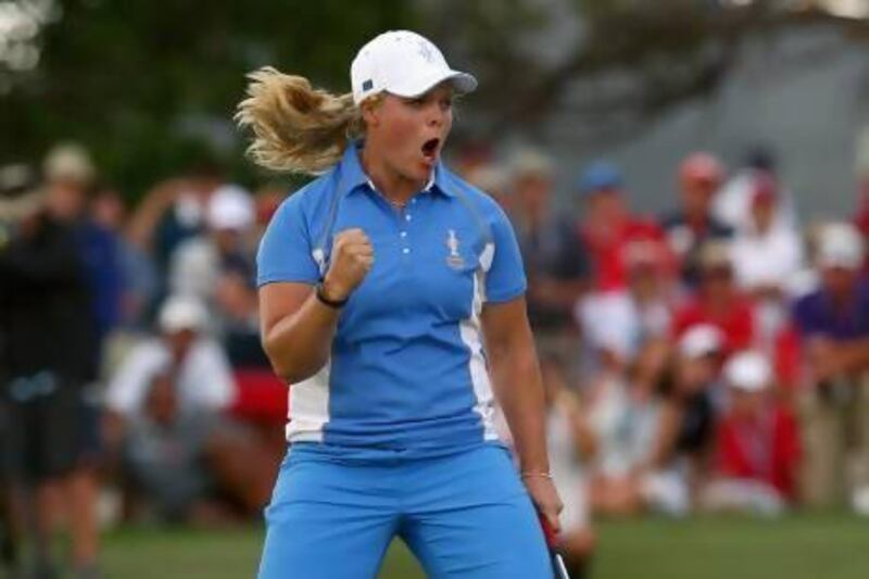 Sweden's Caroline Hedwall, playing in her second Solheim, finished the week 5-0 to earn the same number of points as US major winners Paula Creamer, Morgan Pressel, Stacy Lewis and Cristie Kerr combined. Andy Lyons / Getty Images