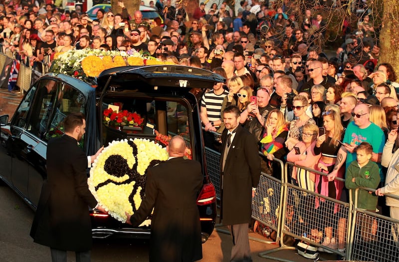 Thousands flocked to the funeral procession in Essex. EPA