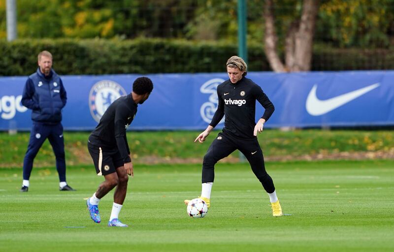 Chelsea's Conor Gallagher during training. PA