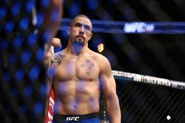 Robert Whittaker during his interim UFC middleweight championship bout against Yoel Romero during the UFC 213 event at T-Mobile Arena in 2017. AFP