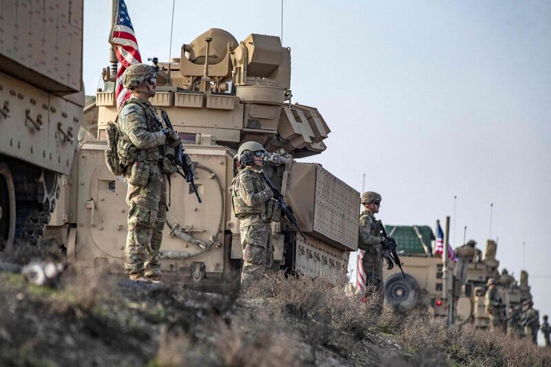 US forces in Syria's north-east Hasakeh province near the border with Turkey, December 4, 2022.  AFP