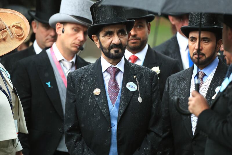 Sheikh Mohammed bin Rashid, Prime Minister and Ruler of Dubai, attends Day 1 of Royal Ascot. Press Association