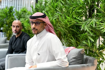 Arada vice chairman Prince Khaled bin Alwaleed and chief executive Ahmed Alkhoshaibi at Cityscape Dubai on Monday. Khushnum Bhandari / The National