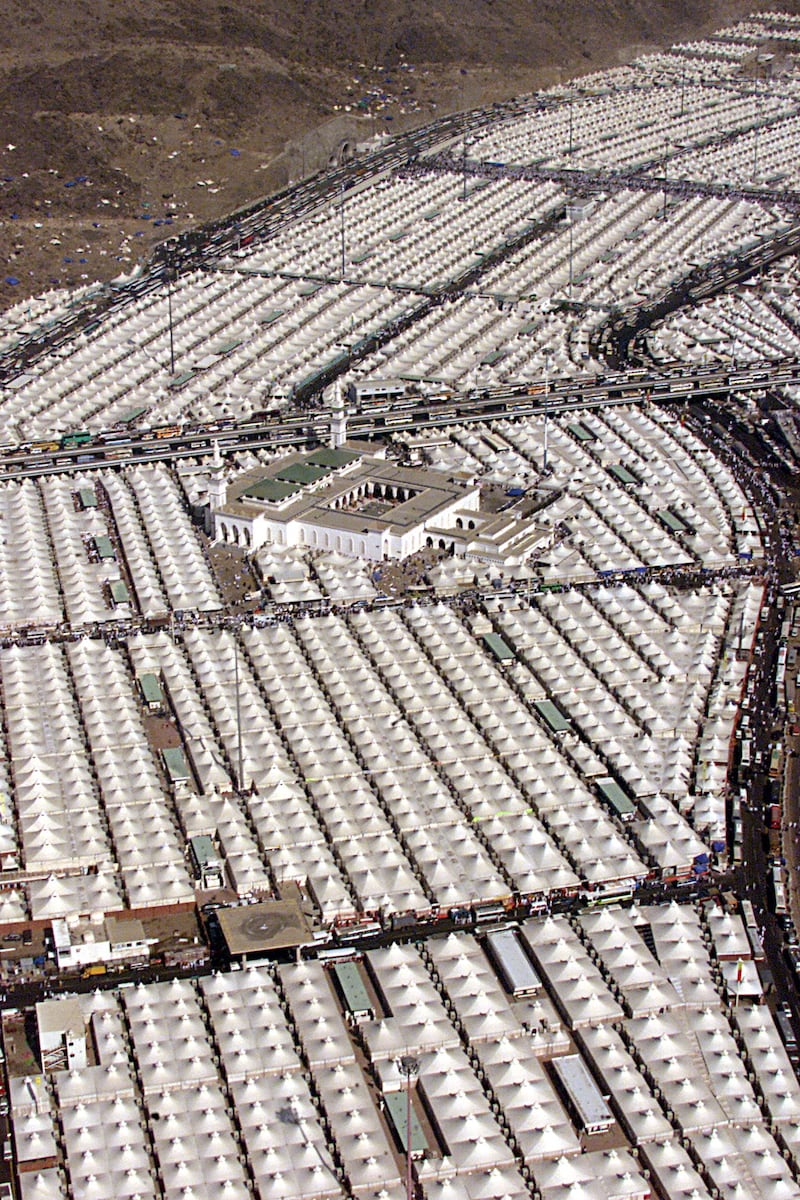 Saudi authorities erected about 43,000 air-conditioned tents to accommodate two million pilgrims in March 2000. AFP