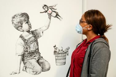 Banksy's Game Changer originally hung on a wall at  Southampton General Hospital. AFP