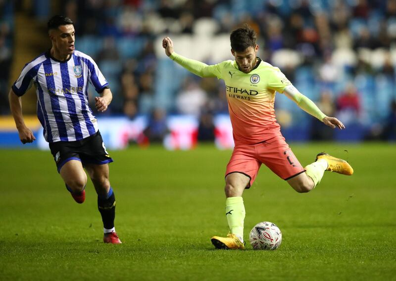 David Silva in action against Sheffield Wednesday during their FA Cup fifth-round match in March. Getty