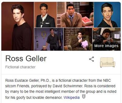 Typing in the search term "friends ross" brings up one of the show's many hilarious moments. 