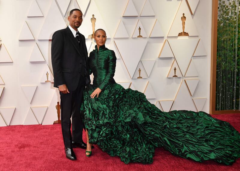 Smith and Jada arrive at the 94th Academy Awards in Hollywood, California. AFP