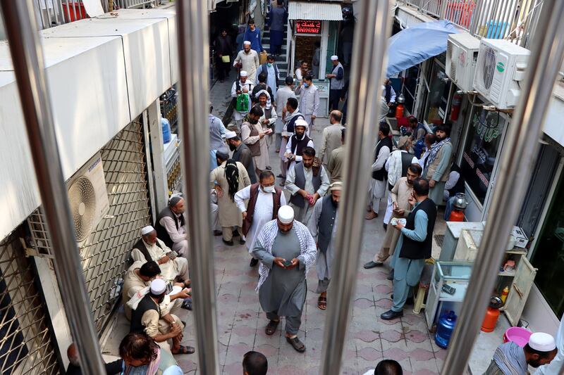The main money exchange market in Kabul reopens on September 4, 10 days after the Taliban takeover. Currency dealers have been hit hard by the fall in value of the Afghani currency. EPA