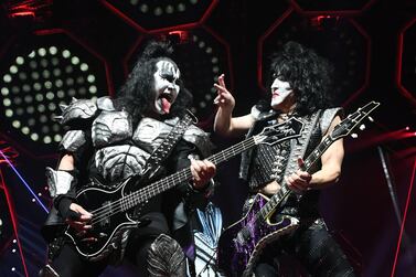 Gene Simmons and Paul Stanley of Kiss perform during their 'End of the Road World Tour' at The Forum on February 16, 2019 in Inglewood, California. Getty Images