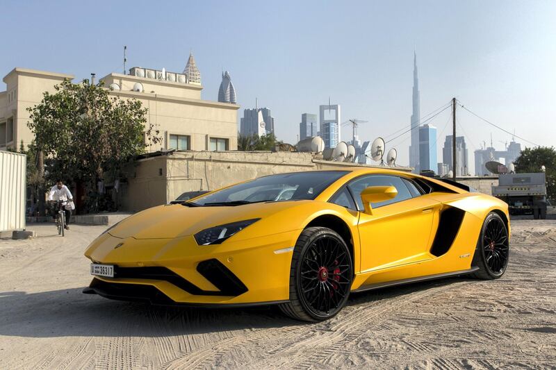 Dubai, United Arab Emirates, October 31, 2017:    2017 Lamborghini Aventador in the Satwa area of Dubai on October 31, 2017. Christopher Pike / The National

Reporter: Adam Workman
Section: 
Keywords: 