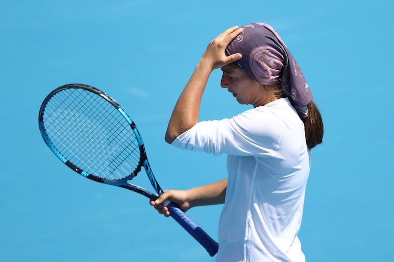 Meshkatolzahra Safi during her first round match against Anja Nayar. Getty Images