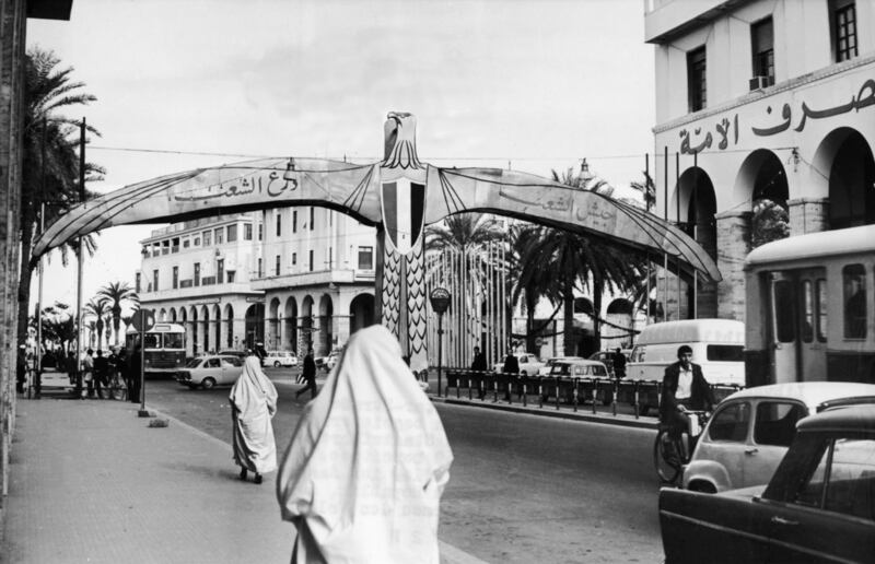 A street scene in Tripoli from 1970, a year after Qaddafi's coup overthrew Libya's short-lived monarchy. Keystone-France / Gamma-Keystone via Getty Images