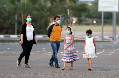 DUBAI, UNITED ARAB EMIRATES , April 24– 2020 :-  People doing evening walk on the first day of Ramadan at the Al Mankhool area in Dubai.  Dubai residents allowed to leave home without a permit as of Friday after the government eased restrictions on personal travel. (Pawan Singh / The National) For News/Standalone/Online/Instagram. 