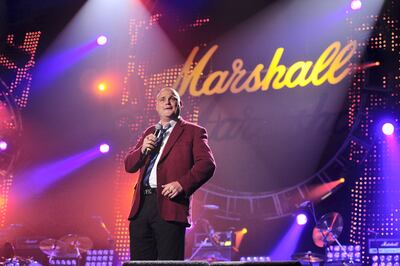 LONDON, UNITED KINGDOM - SEPTEMBER 22: British comedian Al Murray performing live onstage during the Marshall 50 Years Of Loud anniversary concert at Wembley Arena, September 22, 2012. (Photo by Kevin Nixon/Metal Hammer Magazine/Future Publishing via Getty Images) 
