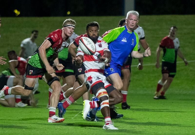 Harlequins and Tigers compete at Zayed Sports City Rugby Fields.  Ruel Pableo for The National