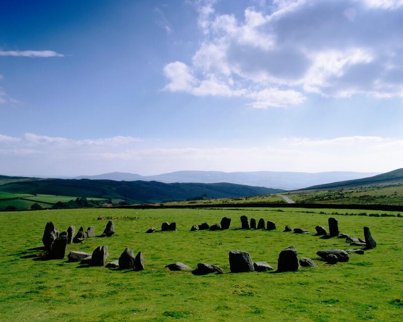 (Original Caption) This dazzling and beautifully preserved stone circle is two miles up Swinside Farm track on private farmland. A sign advises visitors to leave their cars and walk. (Photo by Â© Homer Sykes/CORBIS/Corbis via Getty Images)