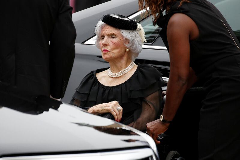 Roberta McCain arrives for the memorial service of her son John McCain. Reuters