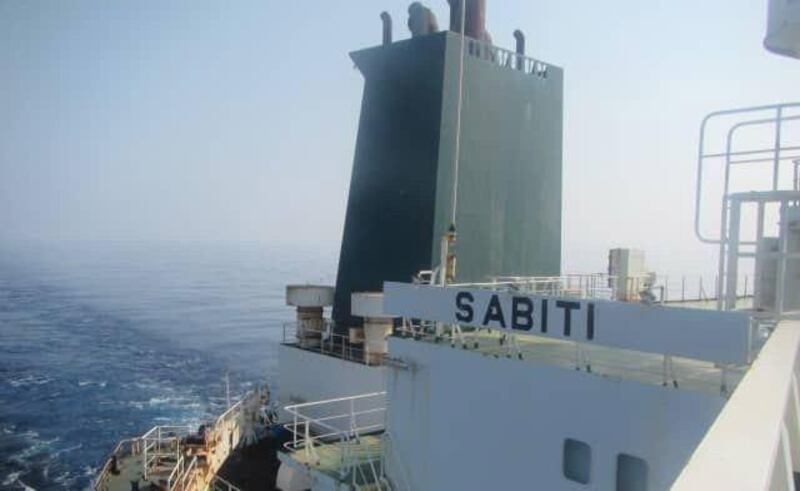 epa07912416 A handout picture made available by Iranian state TV official website (IRIB) reportedly shows Iranian oil tanker Sabiti in Red sea near the Jaddah port in Saudi Arabia, 11 October 2019. Media reported that an explosion damaged an Iranian oil tanker traveling through the Red Sea near Saudi Arabia on Friday.  EPA/IRIB TV HANDOUT  HANDOUT EDITORIAL USE ONLY/NO SALES