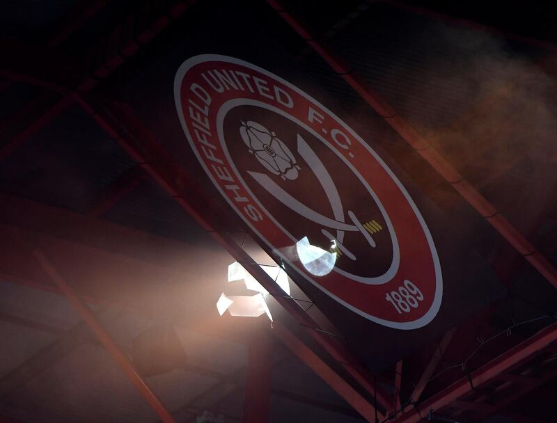 Sheffield United's logo on display at Bramall Lane. Getty