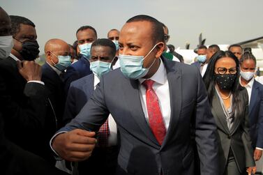 Ethiopian Prime Minister Abiy Ahmed arrives at Jimma airport for his last campaign event ahead of the parliamentary and regional elections. Reuters