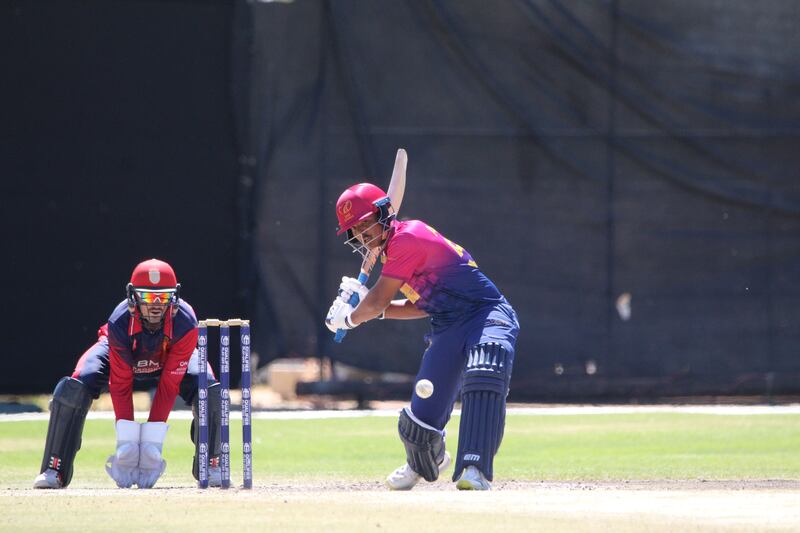 Aayan Khan hits out on his way to a total of 43. 