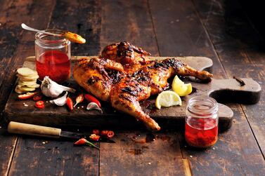The whole grilled chicken with chilli basting from Oporto. Courtesy Oporto