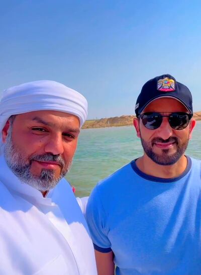 Abdulrahman Al Hammadi pictured with Sheikh Sultan bin Ahmed Al Qasimi