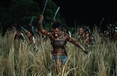 'The Woman King' tells the story of the historical elite female soldiers of the Agojie, with Viola Davis as Nanisca. Photo: Sony Pictures