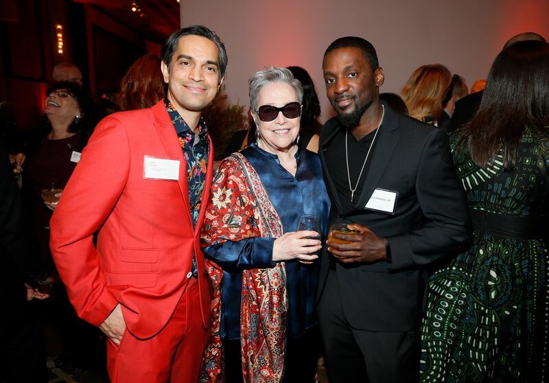 Sami Khan, Kathy Bates and Bruce Franks Jr attend the luncheon. AP