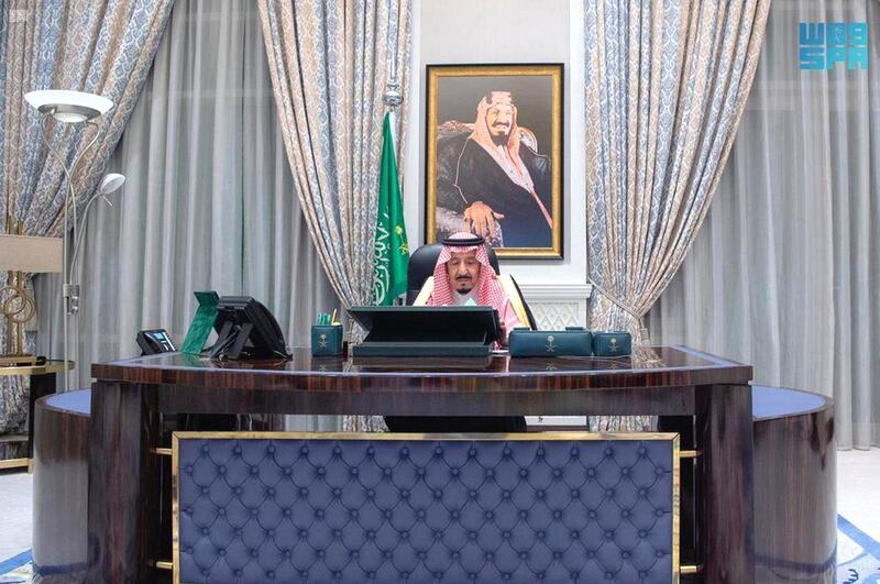 King Salman charis weekly council meeting. SPA