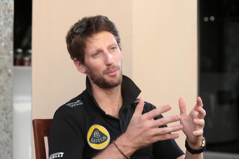 Formula One driver Romain Grosjean, shown here during an interview ahead of the 2015 Abu Dhabi Grand Prix at the Yas Marina Circuit, said he needed a new adventure after effectively spending his entire F1 career to date with one team, and Haas offered it. Christopher Pike / The National