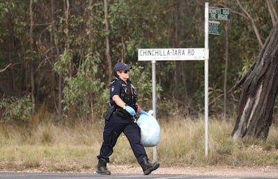 Police work near the scene of a fatal shooting in Wieambilla, Queensland, Australia, on Tuesday. EPA