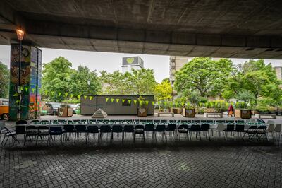 Justice4Grenfell organisers laid a table for for 72 absent people to remember the victims of the tragedy, PA.