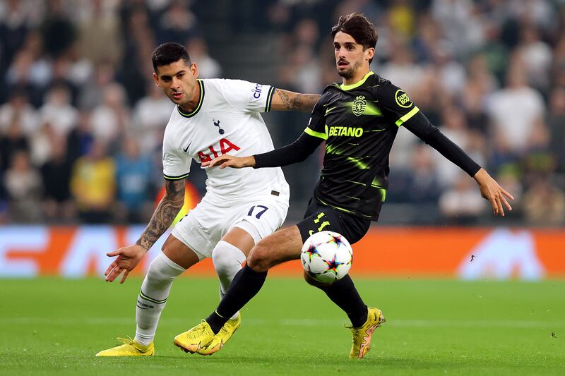 Francisco Trincao – 6. The Barcelona loanee could have doubled Sporting’s lead amidst a period of Spurs pressure when he linked up with Morita before hitting his effort over. Getty Images