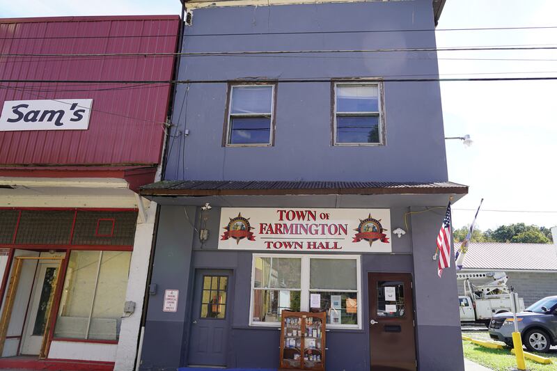 The town hall in Farmington, West Virginia is just around the corner form where Senator Joe Manchin's grandfather had his grocery store. Willy Lowry / The National