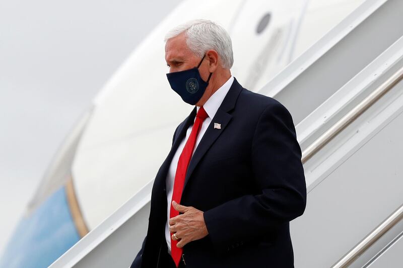 Vice President Mike Pence arrives at Love Field in Dallas. AP Photo