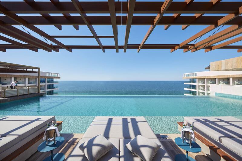View over the pool from the Tasca Terrace. Courtesy Mandarin Oriental