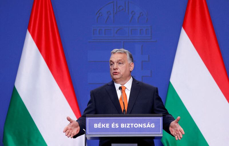 Viktor Orban said Hungary opposed an immediate oil ban and sanctions against the head of the Russian Orthodox Church. Reuters