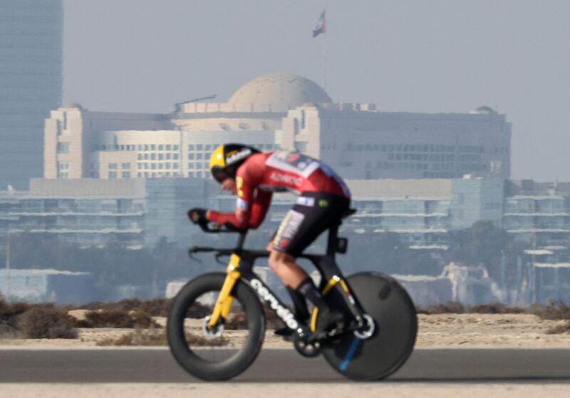 Tadej Pogacar during the second stage on Monday. AFP