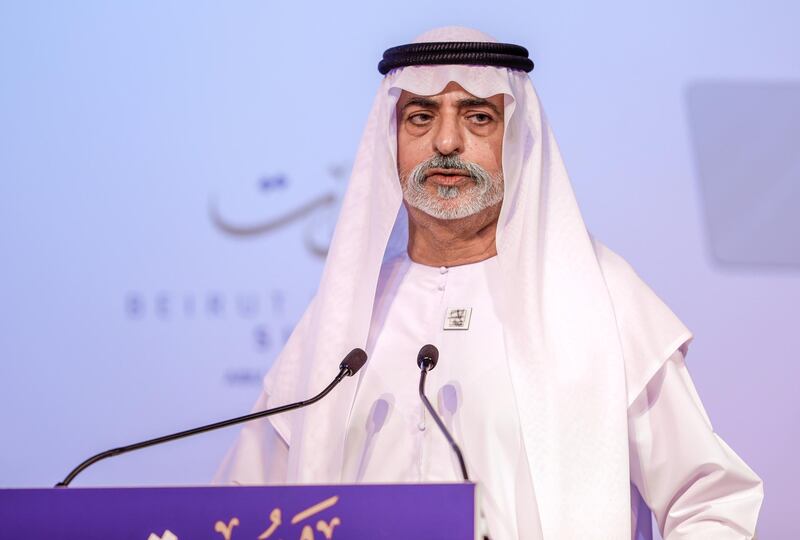Abu Dhabi, United Arab Emirates, October 13, 2019.   Beirut Institute Summit at The St. Regis Abu Dhabi - Corniche. -- Address by Host Country- His Excellency Sheikh Nahayan Mabarak Al NahayanCabinet Member and Minister of ToleranceVictor Besa / The NationalSection:  NAReporter:  Dan Sanderson