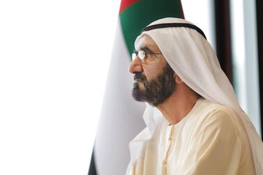 Sheikh Mohammed bin Rashid, Prime Minister and Ruler of Dubai, chairs a Cabinet meeting on Sunday. Courtesy: Dubai Media Office