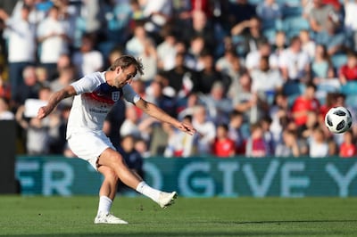 England's Harry Kane controls the ball ahead of the international friendly soccer match between England and Costa Rica at Elland Road stadium in Leeds, England, Thursday, June 7, 2018. (AP Photo/Scott Heppell)