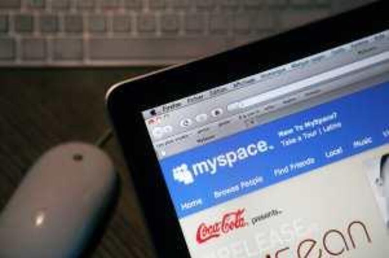 This picture taken on January 27, 2010 in Paris shows the internet homepage of the myspace website.   AFP PHOTO LOIC VENANCE