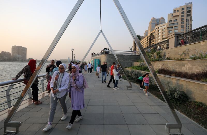 Walking by the Nile, in Cairo. EPA