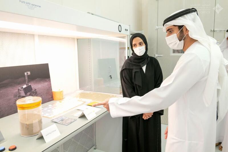 Sheikh Hamdan bin Mohammed, Crown Prince of Dubai, visits Mohammed bin Rashid Space Centre on Sunday. Courtesy: Dubai Media Office