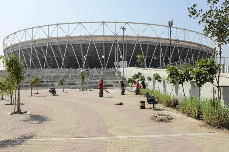 The renamed Narendra Modi Stadium, the world's largest cricket stadium, gets ready to host the third Test between India and England, in Motera on the outskirts of Ahmedabad. AFP