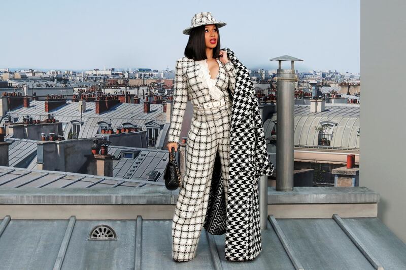 Cardi B attends the Chanel show during Paris Fashion Week on October 1, 2019. Reuters