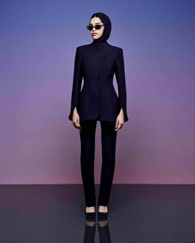 With a strong nod to couture, the new looks are sharply tailored and one version includes a hijab. Photo: Riyadh Air