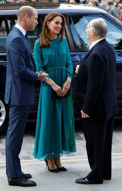 Britain's Prince William and Catherine, Duchess of Cambridge meet the Aga Khan in London, Britain, October 2, 2019. REUTERS/Peter Nicholls